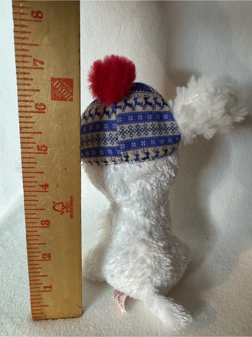 Ty Beanie Boos Sleighbell White Dog Plush Winter Hat MWMT 6” Birthday Feb 28